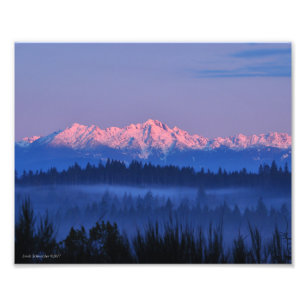 8x10 Olympische Berge bei Sonnenaufgang Fotodruck