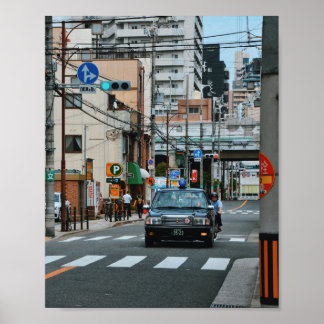 8x10 Osaka Japan Taxi Urban Foto Print Poster