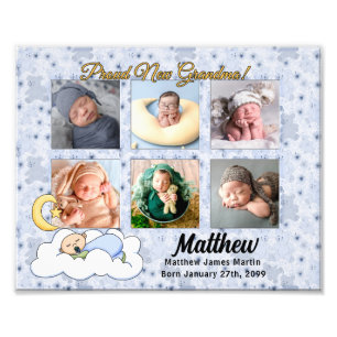 8x10 Proud Grandma New Baby Boy Photo Fotodruck