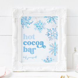 8x10 Schneekristall-Heißer Kakao Bar Schild