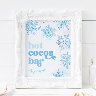 8x10 Schneekristall-Heißer Kakao Bar Schild