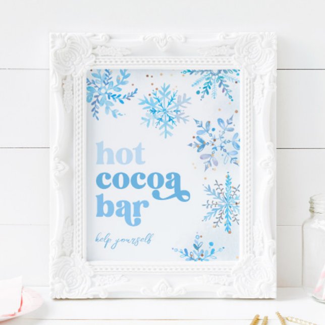 8x10 Schneekristall-Heißer Kakao Bar Schild (Von Creator hochgeladen)