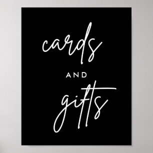 8x10 Schwarze, moderne Karten und Geschenke Hochze Poster