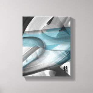 8x10" Trend Abstrakt Art Leinwand Schwarz-weiß Blu