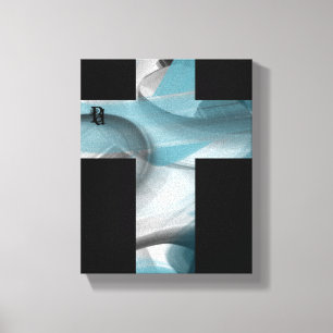 8x10" Trend Abstrakt Art Leinwand Schwarz-weiß Blu