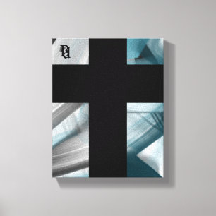 8x10" Trend Abstrakt Art Leinwand Schwarz-weiß Blu
