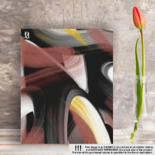 8x10" Trend Abstrakt Art Schwarz-weiß Powdery Leinwanddruck