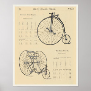 8X10 Vintage-Fahrrad-Dreirad-Katalogseite Poster
