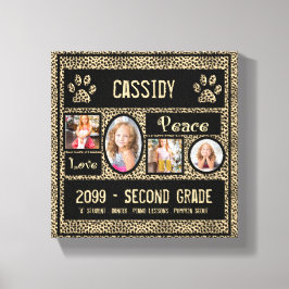 8x8 Cheetah Print School Jahr FotoCollage Leinwanddruck