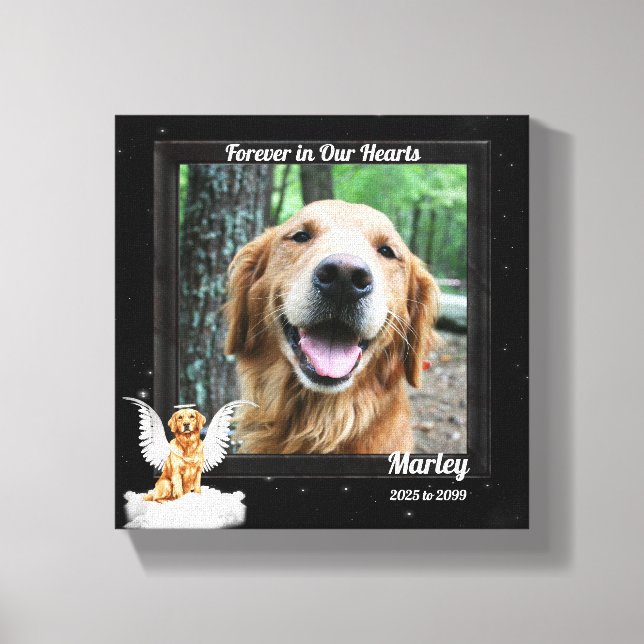 8x8 Golden Retreiver Angel Dog Pet Memorial Foto Leinwanddruck (Vorderseite)