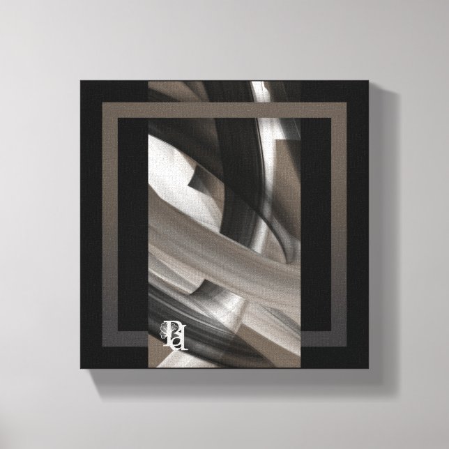 8x8" Terra’s Tender Whisper Abstract Brown Flowers Leinwanddruck (Vorderseite)