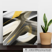 8x8" Trend Abstrakt Art Leinwand Schwarz-weiß Gold