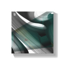 8x8" Trend Abstrakt Art Leinwand Schwarz-weiß grün