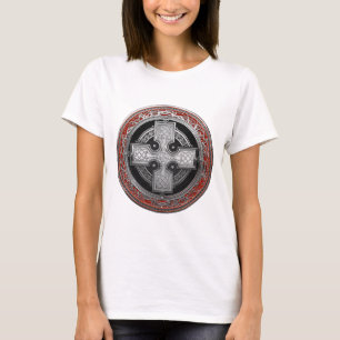 [900] Alter keltischer heiliger Silberknotenkreuz T-Shirt