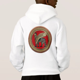 [900] Assyrian Winged Lion: Gold & Black Lamassu Hoodie