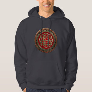 [900] Heiliges keltisches Goldknoten-Kreuz Hoodie