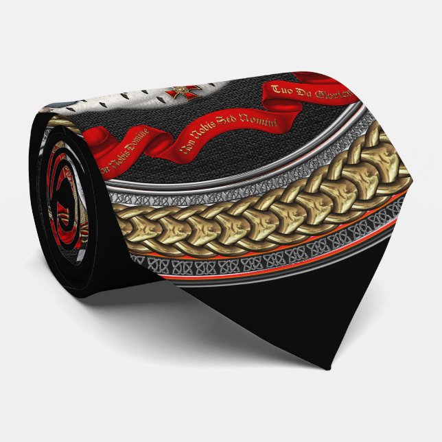 [900] Ritter Templar Wappen Krawatte (Gerollt)