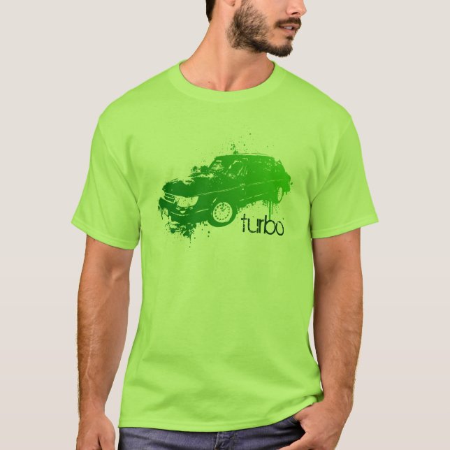 900 Turbo Sedan, zerstörter Tinten-Spritzer in T-Shirt (Vorderseite)