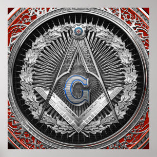 [901] Master Mason - Silver Square & Compasses Poster