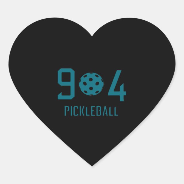 904 Pickleball 2 Herz-Aufkleber (Vorderseite)