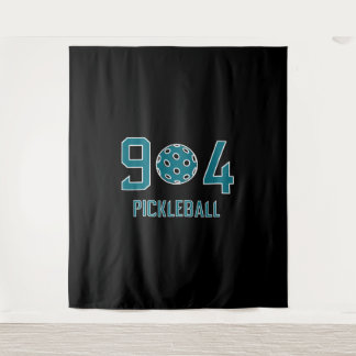 904 Pickleball Aquamarin Wandteppich