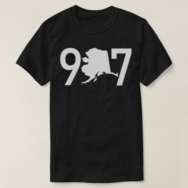 907 Alaska Phone Area Code Map Silhouette Cool Pul T-Shirt (Design vorne)