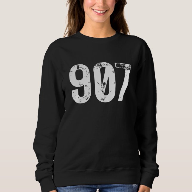 907 Area Code Alaska Mobile Telephone Area Code 90 Sweatshirt (Vorderseite)