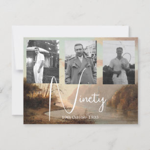 90. 90. Geburtstag Tropische Foto-Einladung Postkarte
