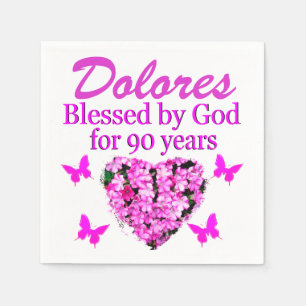 90. BIRDERTAG PERSONALISIERT PINK FLORALNAPKINE SERVIETTE