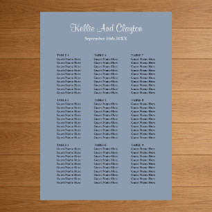 90 Blau Einfache Hochzeit Sitzordnung Poster