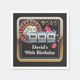90. Casino Poker Spielkarte Geburtstag Napkins Serviette