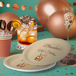 90. Cocktail Männchen Alte Mode Geburtstag Pappteller