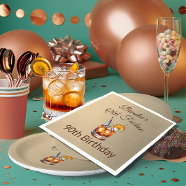 90. Cocktail Männchen Alte Mode Geburtstag Serviette