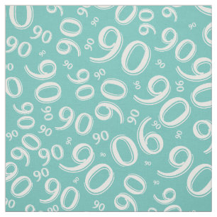90. Cooles Zahl-Muster aquamarin und Weiß 90 Stoff