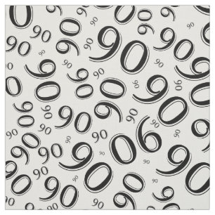 90. Cooles Zahl-Muster Schwarzweiss-90 Stoff