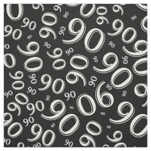 90. Cooles Zahl-Muster Schwarzweiss-90 Stoff