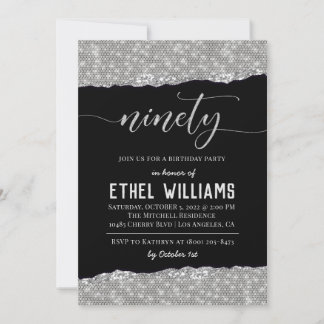 90 Diamond Geburtstagseinladung Einladung