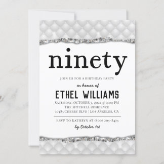 90 Diamond Geburtstagseinladung Einladung