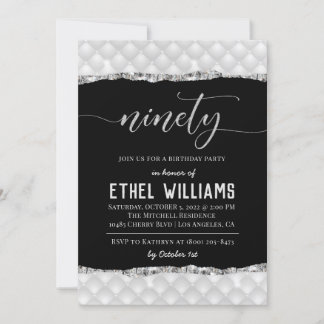 90 Diamond Geburtstagseinladung Einladung