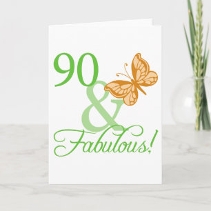 90 & Fabulous Geburtstagsgeschenke Karte