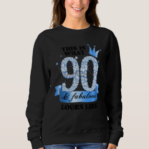 90 & Fantastisch I Blau Weiße Party Gruppen Candid Sweatshirt