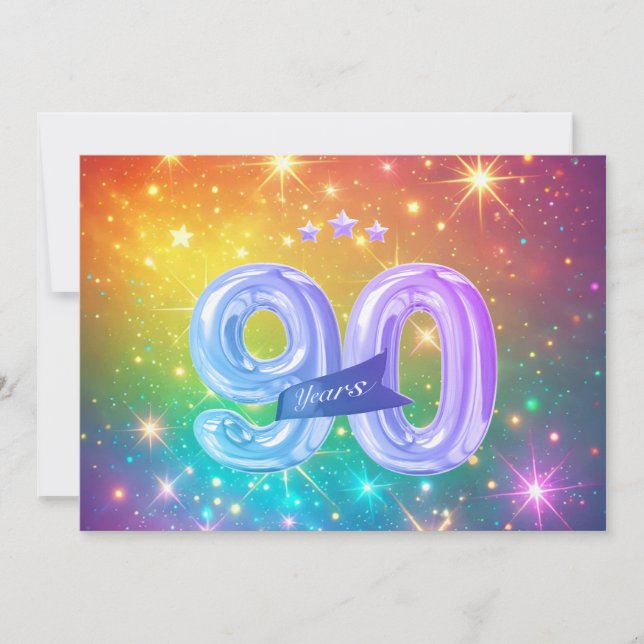 90. Farbenfroher Regenbogenstern Feiertagskarte (Vorderseite)