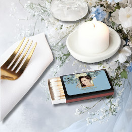 90. Floral Blue Gold Elegantes Foto Geburtstag