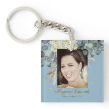 90. Floral Blue Gold Elegantes Foto Geburtstag