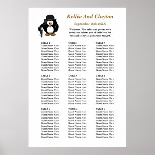 90 Funny Pinguin Greeter Wedding Seating Chart Poster