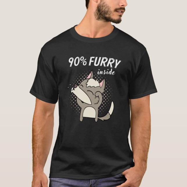 90% Furry Fursona Furries Fandom Fursuit T-Shirt (Vorderseite)