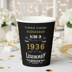 90. Geburtstag 1936 Legendäre Retro Pappbecher