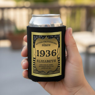 90. Geburtstag 1936 Personalisiertes Schwarz Gold Dosenkühler
