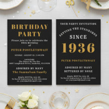 90. Geburtstag 1936 Schwarzes Gold Personalized Fü
