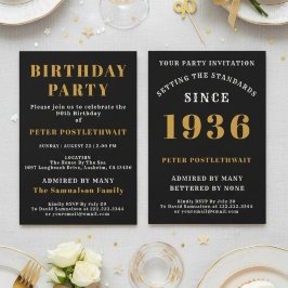 90. Geburtstag 1936 Schwarzes Gold Personalized Fü Einladung